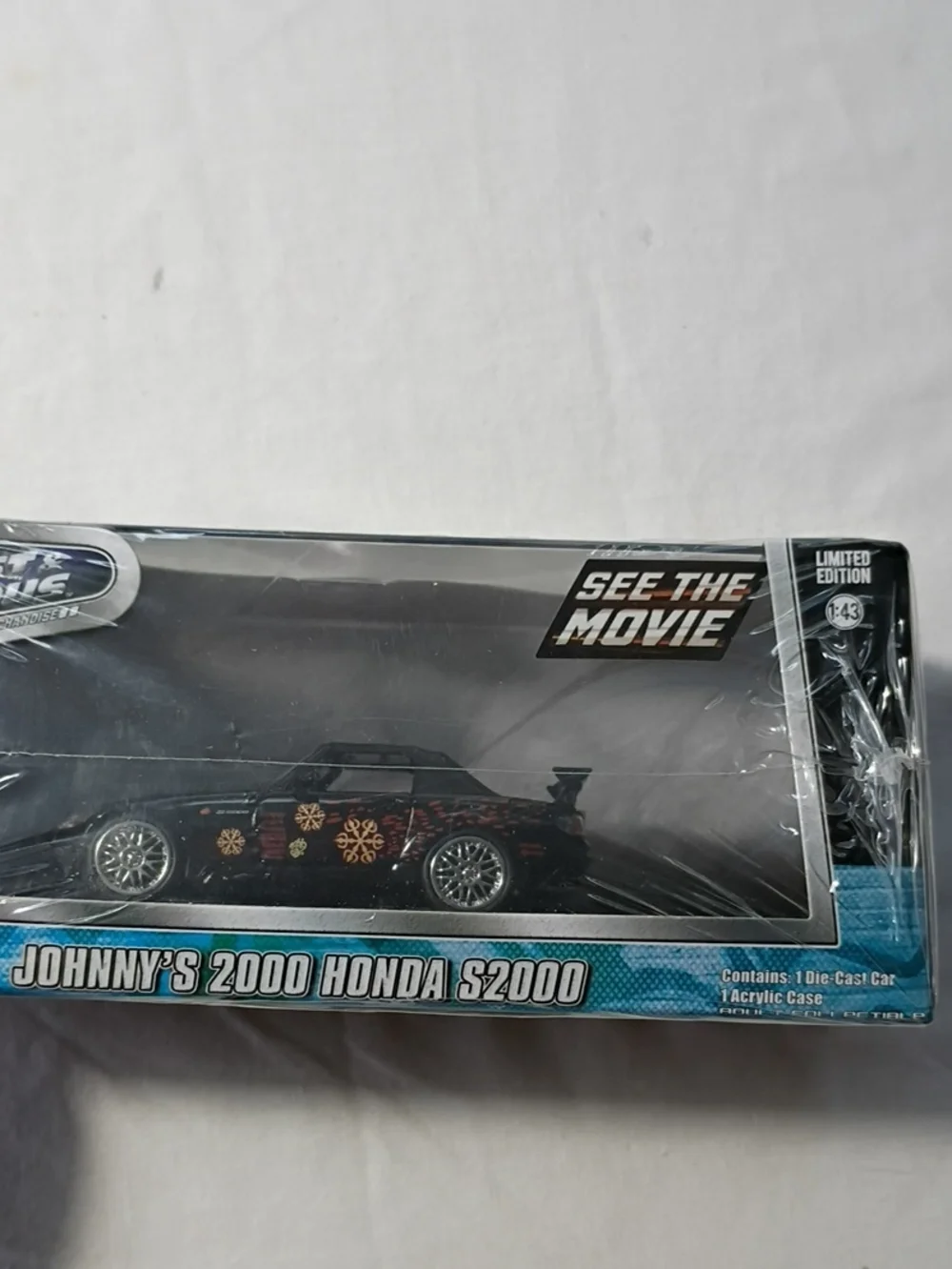 NIB Johnny's 2000 Honda S2000 Die-Cast Model Car - Black Fast & Furious Limited